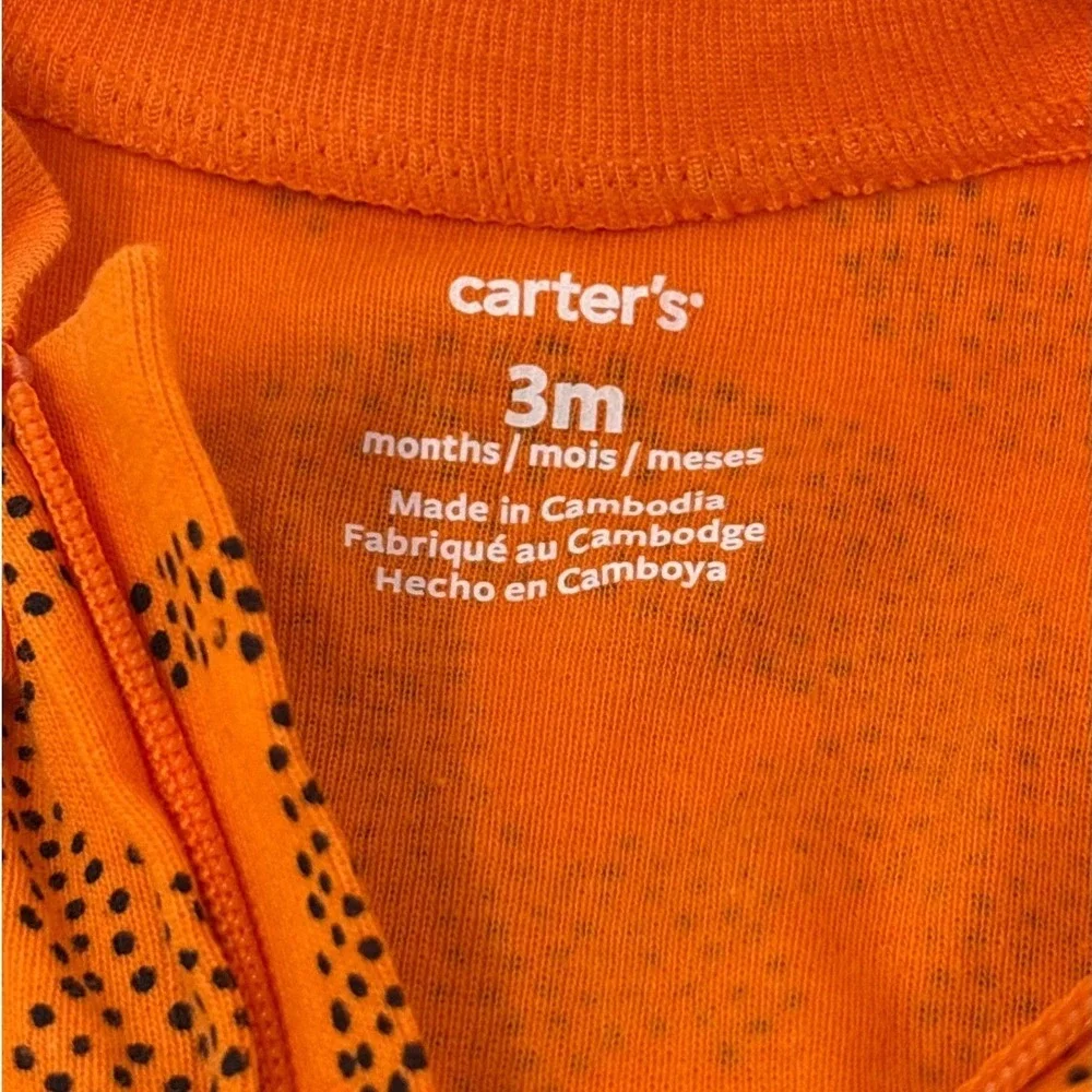 Carters & Carters Just One You Baby Halloween Pumpkin Sleepers Lot of 2 3months